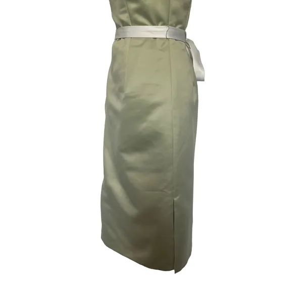 Alfred Sung Duchess Strapless Dress Sz 4 HOCO Y2K Wedding Guest Satin Prom - Image 4