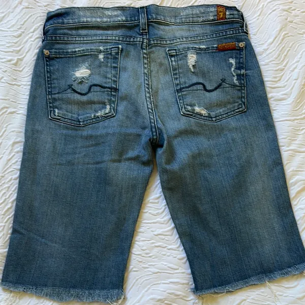 7 for all mankind Distressed Denim Shorts - Image 2