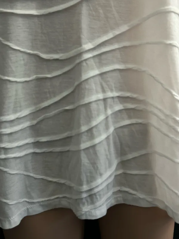Simply Vera Vera Wang White Sleeveless Wave-Detail Sleeveless Blouse Tank Top LG - Image 8