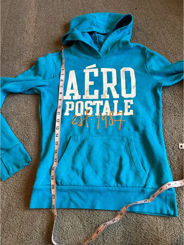 Vintage 2012 Y2K Aeropostale Women’s size Small Teal/Blue Pullover Sweatshirt - Image 10