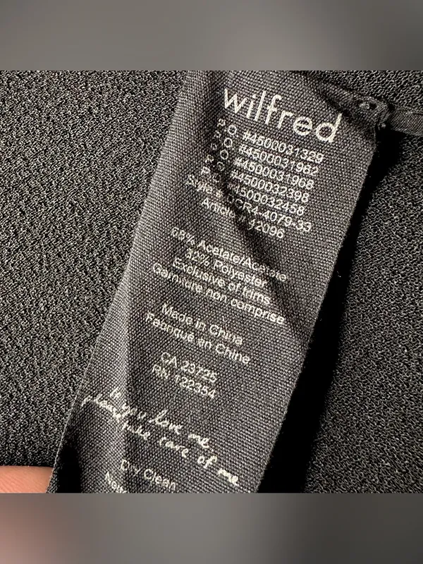 Aritzia Wilfred Chevalier Jacket Blazer Crepe 3/4 Sleeve Black Size 10 - Image 8