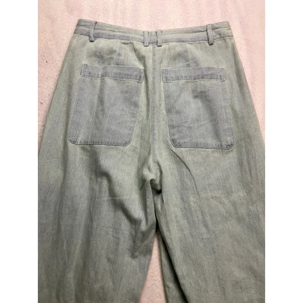 BDG Pleated Balloon Pants Womens 2 Light Wash Denim High Rise Tapered‎ Jeans - Image 9