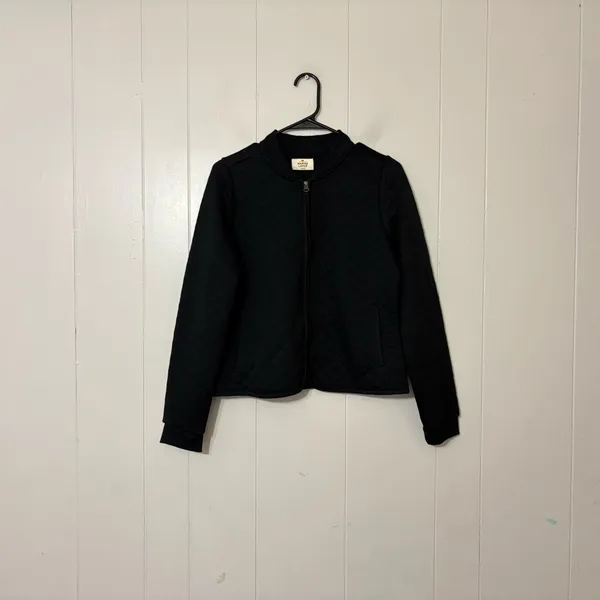 Marine Layer Corbet Quilted Bomber Jacket Black Size M Lightweight Zip Up - Image 4