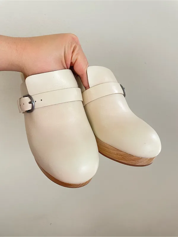 Madewell‎ Bone The Monique Buckle Clog Size 7.5 - Image 7