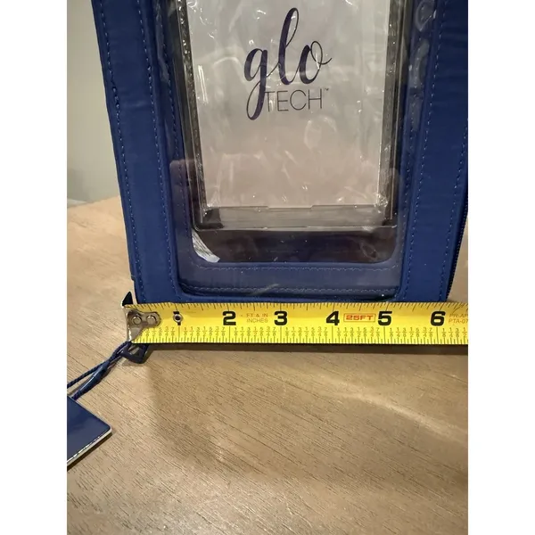 Glo Tech Cosmetic Set 2 Bags + Mirror Gr8 Mah Jongg Tile Bag Blue NEW Fast Ship - Image 13