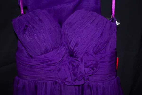 Strapless Purple High Low Prom Dress - Image 5