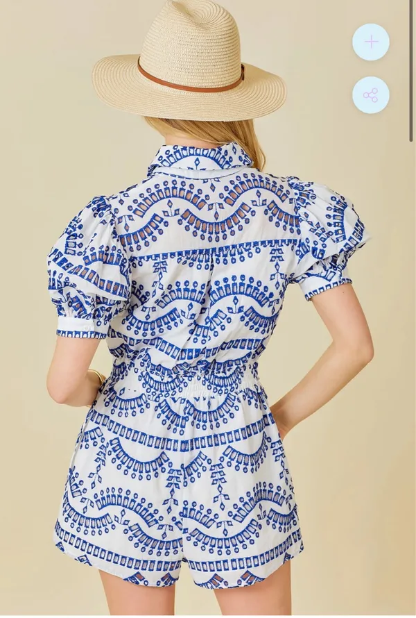 Lace puff sleeve romper White Size M - Image 3