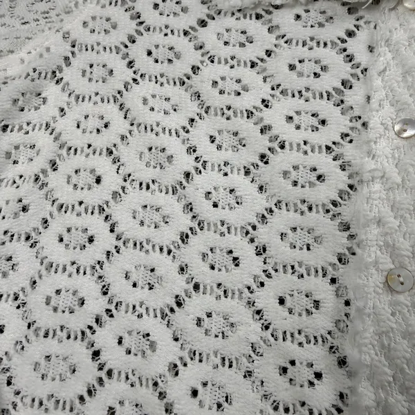 Stella+Ginger‎ Lace Crochet Pointelle Shirt Women XL Cottagecore White Button - Image 4