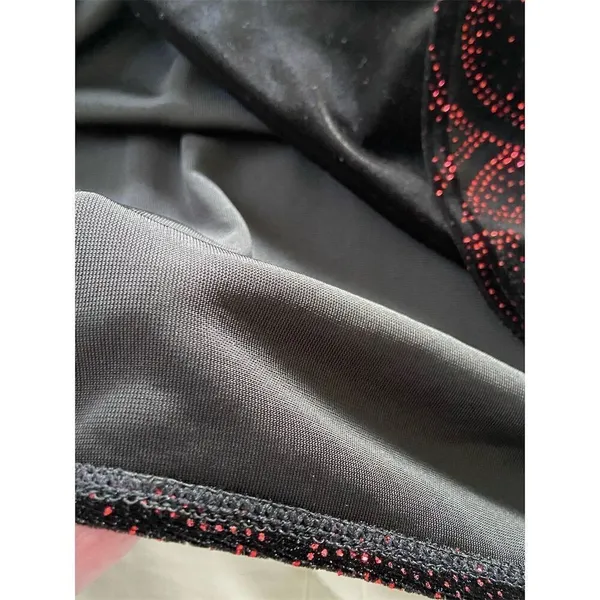 Notations Black Velvet With Red Paisley Top Whimsygoth Dark Romantic Witchy - Image 10
