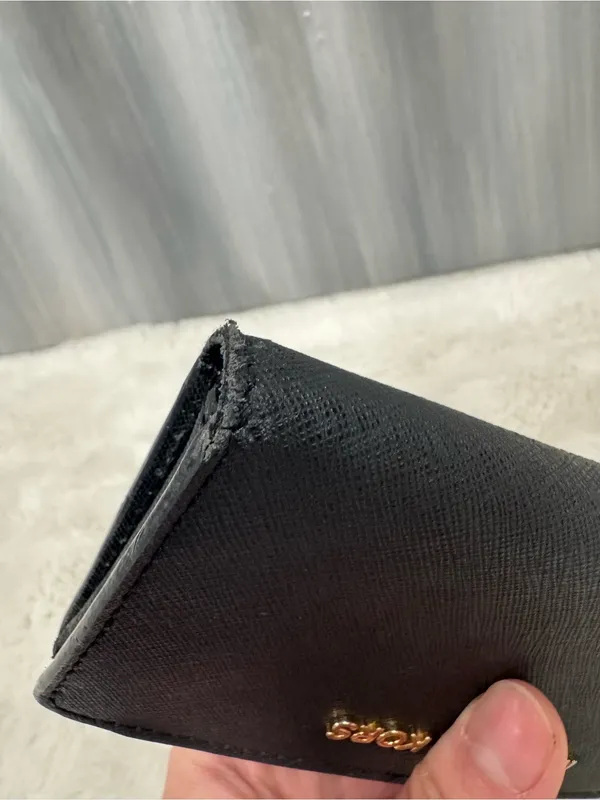 Michael Kors Black Saffiano Snap Wallet with Gold Logo - Image 6
