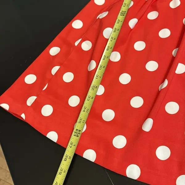 Dressbarn Red White Polka‎ Dot Dress Sleeveless Fit Flare Pockets Retro Size 4 - Image 3