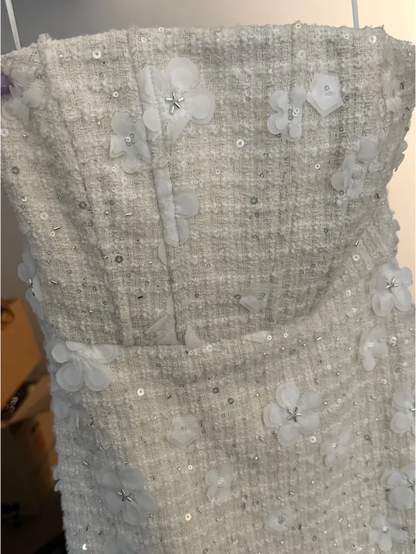 Sundream Strapless Tweed Floral Mini Dress - Anthropologie - Image 2