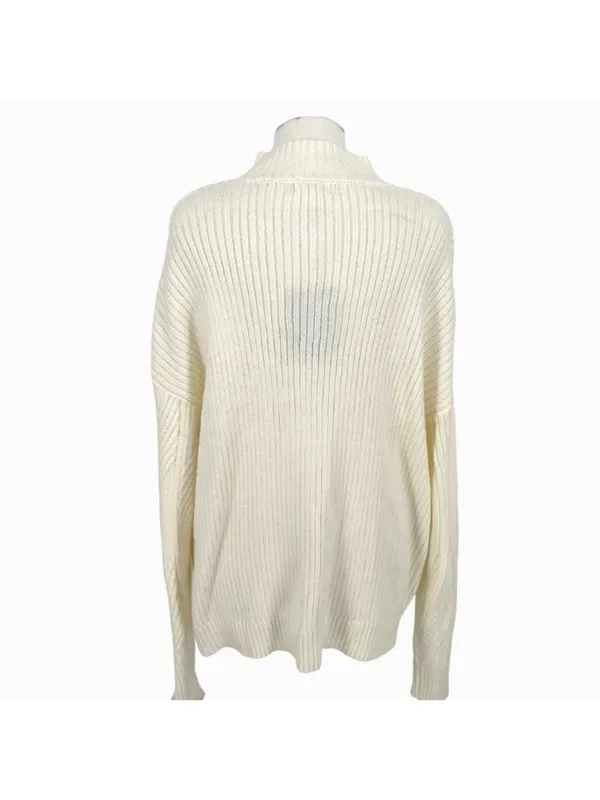 Market & Spruce Shaker Mock Neck Sweater Cream Size XXL NWT Minimalist Luxury - Image 8