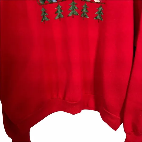 Hanes Activewear Sledding Made In USA Ugly Christmas Sweatshirt Size XL - Image 4