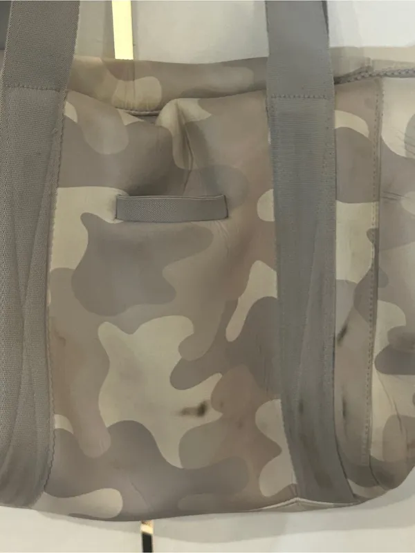 Dagne Dover Camouflage Neoprene Tote in Taupe & Gray - Image 6