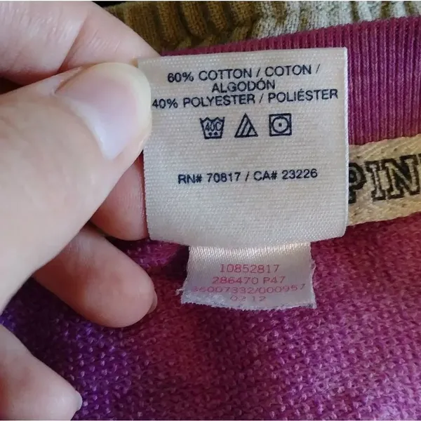 PINK VS Purple Long Sleeve Cropped Sweatshirt - Image 5