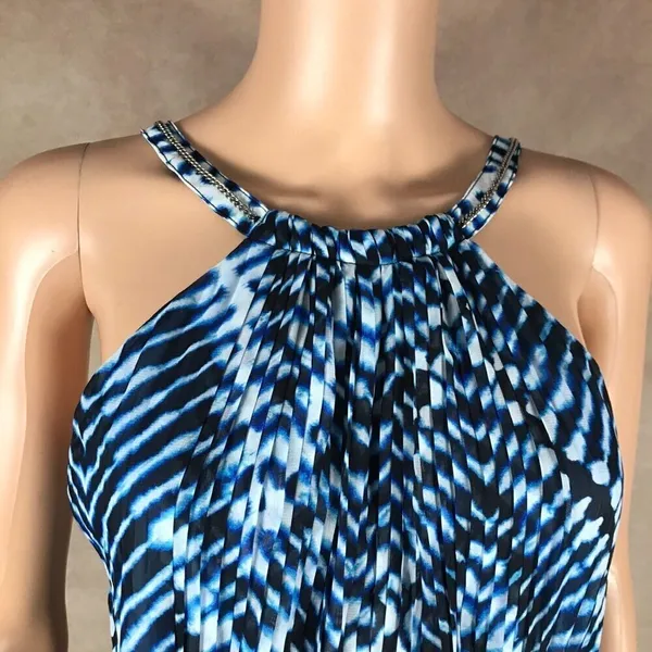 Calvin Klein Blue Printed Halter Fit & Flare Dress NWT 4P - Image 13