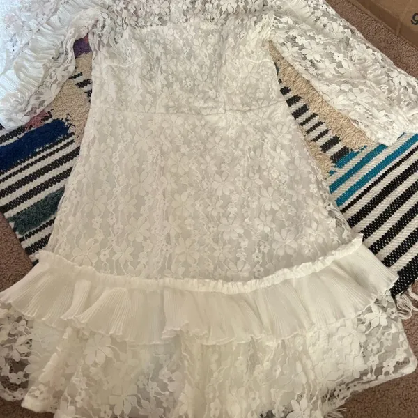 Here comes the sun white‎ lace dress small - Image 6