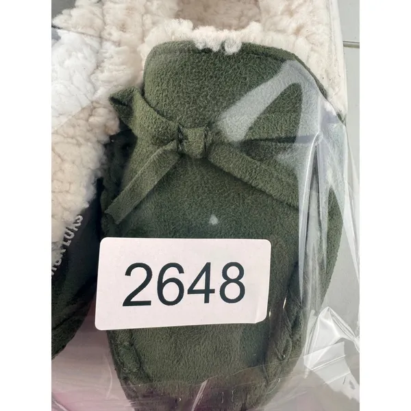 MUK LUKS Jaylah Size 7 Olive Green‎ Faux Suede Sherpa Lined Moccasin Slippers - Image 8