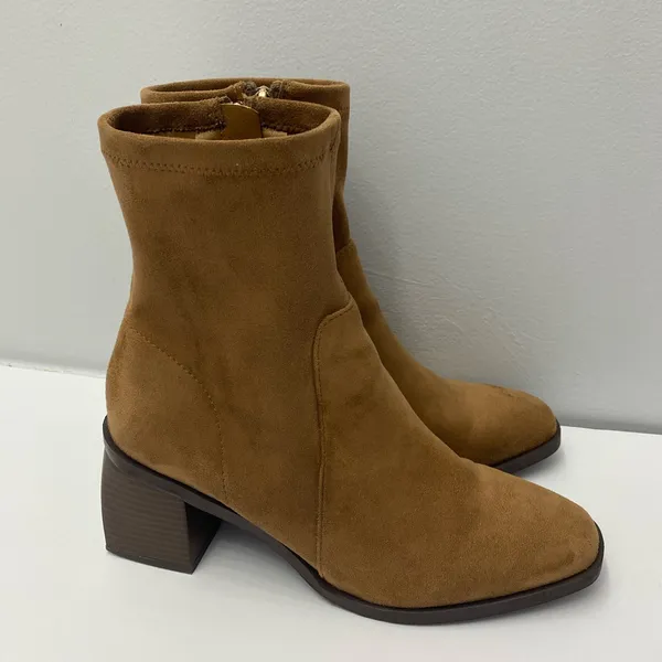 Anne Klein Astrid Brown Faux Leather Heeled Ankle Booties Size 8.5 - Image 8