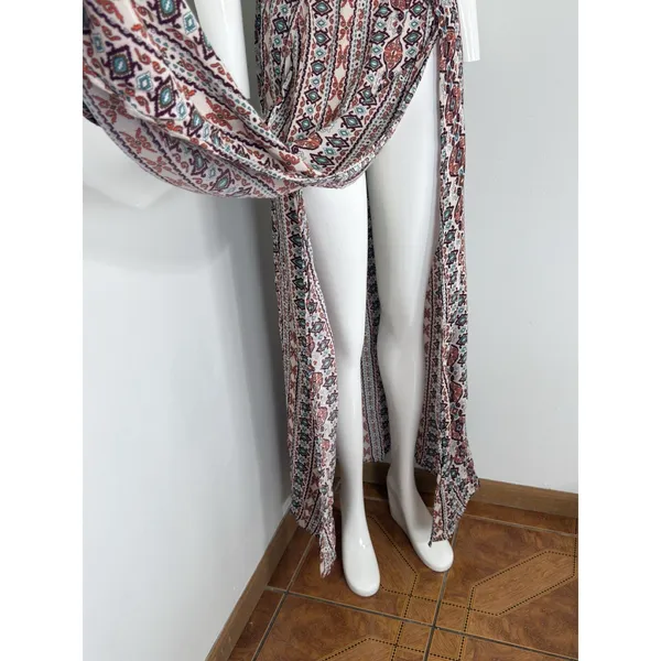 Women’s Aztec Print Maxi Skirt Cover Up Boho Hippie Festival High Side Slits M - Image 6