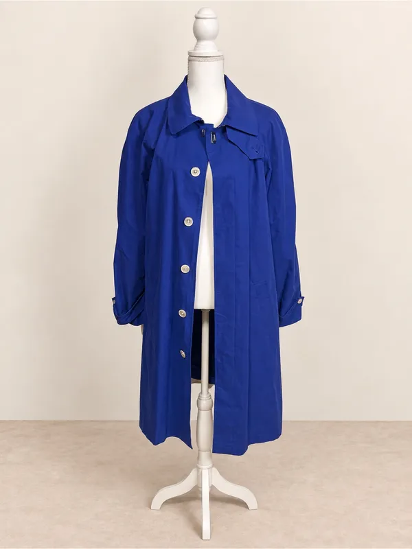 Ralph Lauren Cobalt Blue Belted Long Trench Coat - Image 4