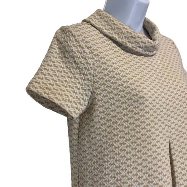 Tyler Boe Kim Dress XS Cowl Neck beige White Geometric 3/4 Sleeve Pocket Dress‎ - Image 6