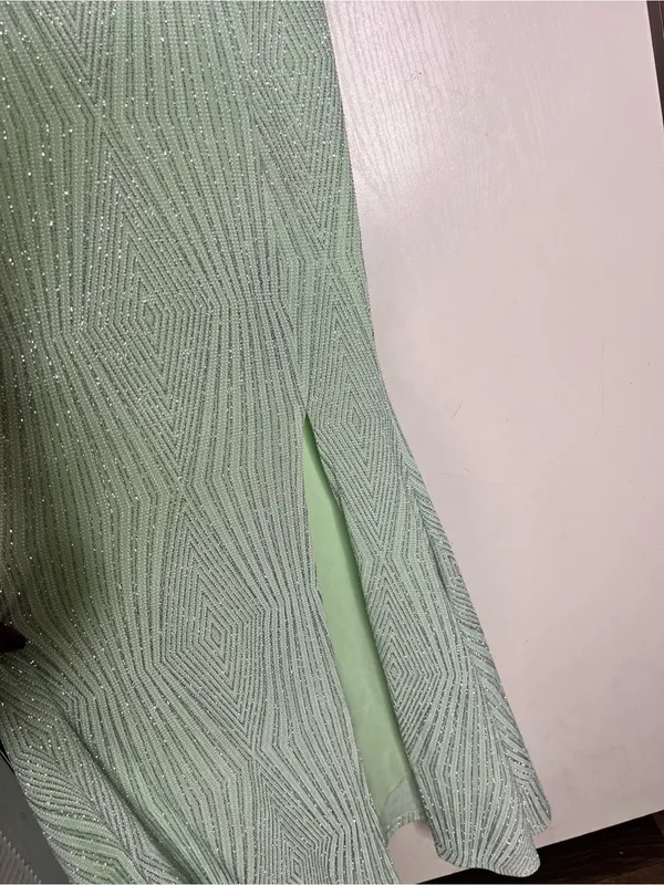 Trixxi Sparkling Mint Green Party Dress with Bead Detail - Image 7