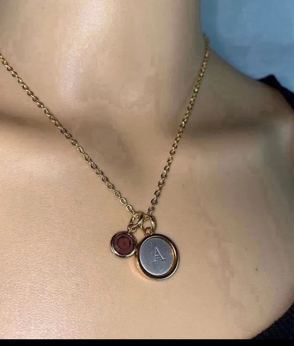 NEW Letter A Necklace Gold - Image 2