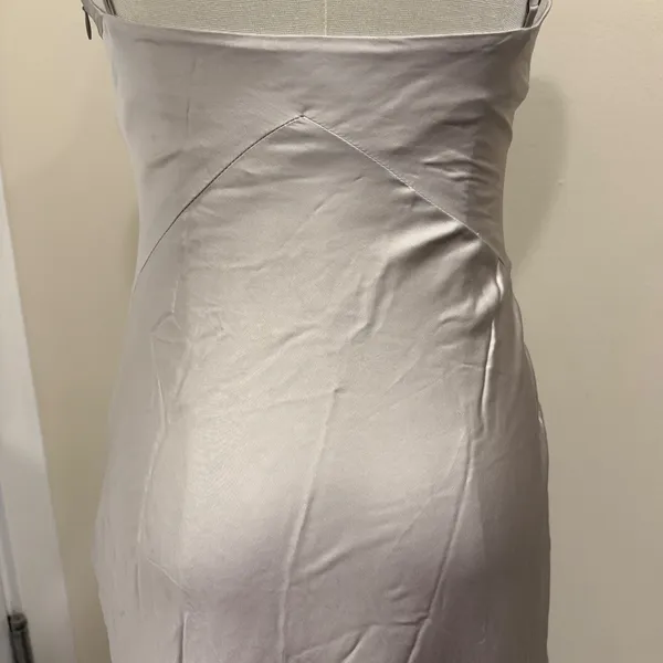 Tara Subkoff for Bebe Platinum‎ Satin Rhinestone Bow Maxi Gown Dress 0 Prom Hoco - Image 7