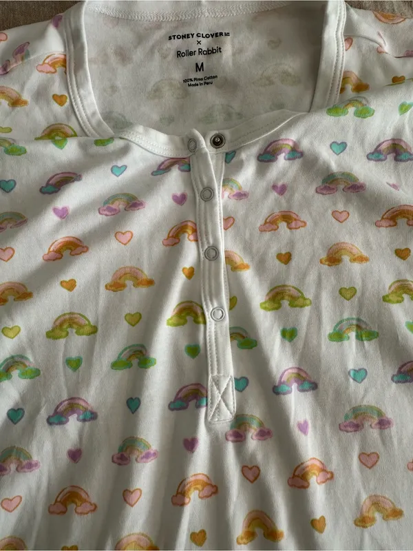 Stoney Clover X Roller Rabbit Pajamas M Cotton Candy Clouds Top - Image 3