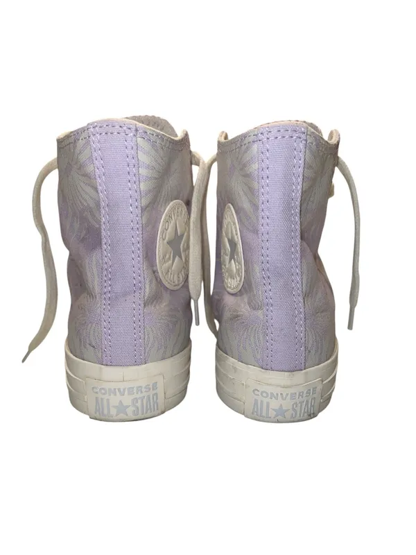 Converse Lavender Palm/floral print High Top Sneakers - Image 4