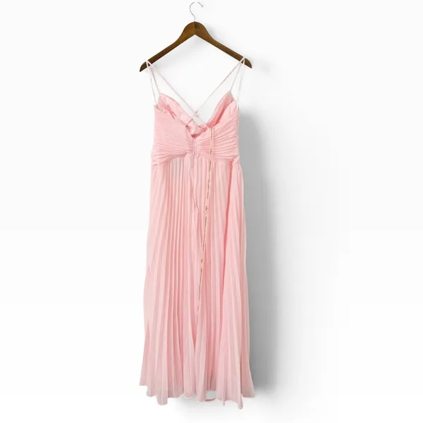 Lulus Corella Light Pink Pleated Backless Maxi Dress size Large NWT - Image 3