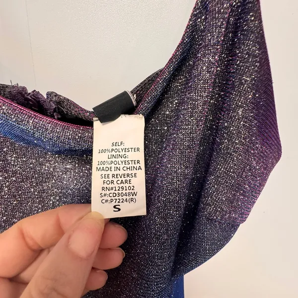 Windsor Dress Size Small S‎ Purple Sparkle Metallic Mini Cocktail Party Bodycon - Image 3