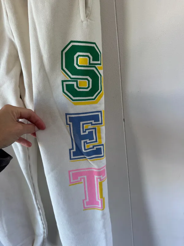 SET ACTIVE Logo Sweatpants Cream Multicolor Size Medium - Image 2