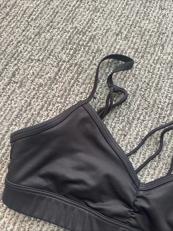 ALO Yoga Black Wireless Thin-Strap Bralette - Image 2