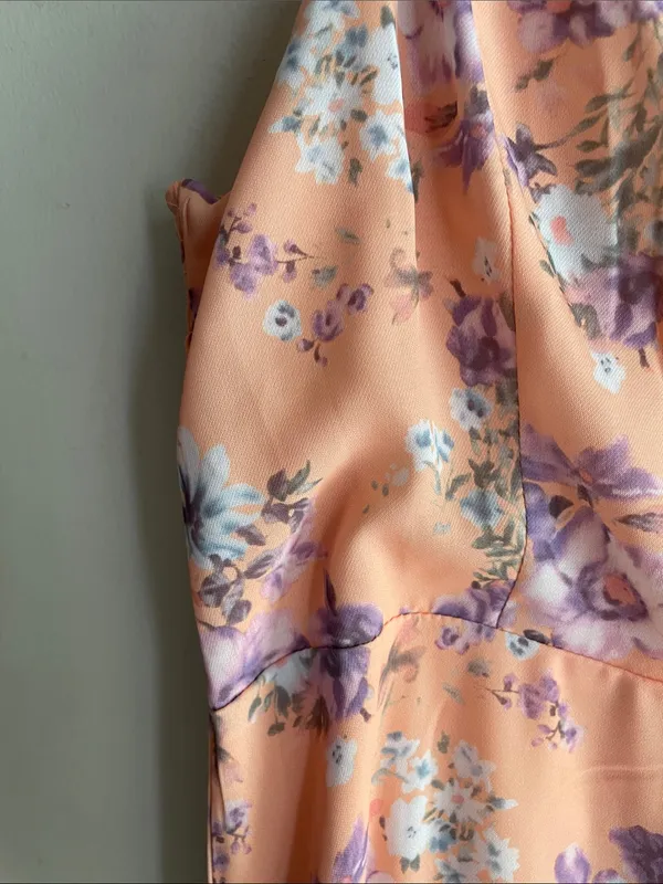 Lulus Started With a Kiss Orange Floral Print Tie-Strap Tiered Dress - Image 9