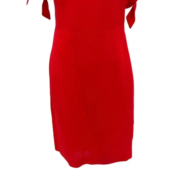 Abercrombie and Fitch Dress Sheath Tie Off the Shoulder Linen‎ Blend Red Size 4 - Image 5