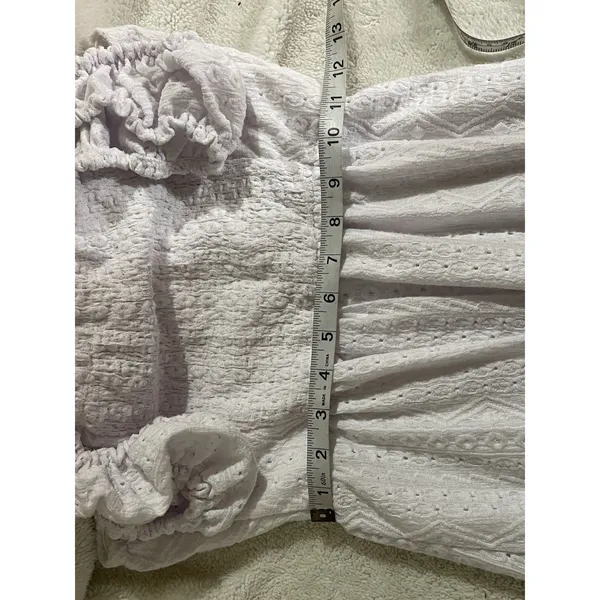 DEREK HEART White Eyelet Maxi Dress Lined. Padded. Size M Milk Maid Cottage Core - Image 10