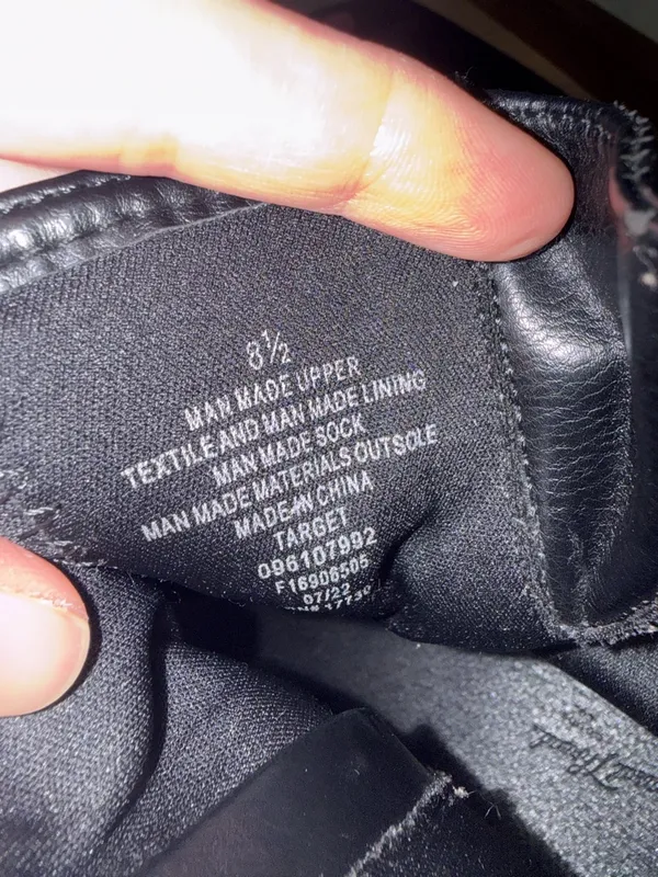 Universal Threads | Black Leather Mid-Calf Combat Boots with Buckle Strap - Image 3