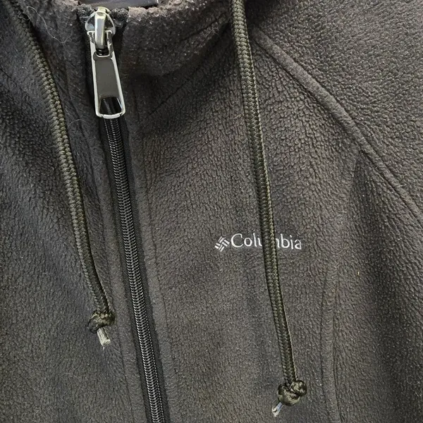 {S} Columbia Hooded Full Zip Up Drawstring Jacket Dark Gray Black - Image 5