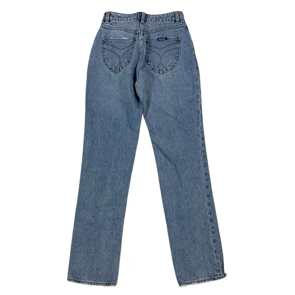 Rollas Classic Straight Jeans Light Wash High‎ Rise Regular Fit 24 Vintage - Image 4