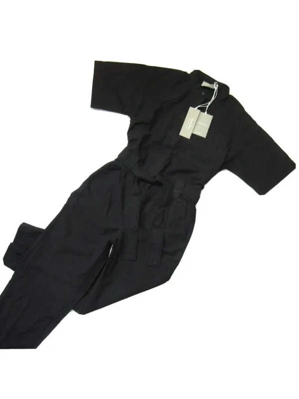 NWT Everlane The Fatigue Short-Sleeve Jumpsuit in Black Belted Cotton Utility 6 - Image 6