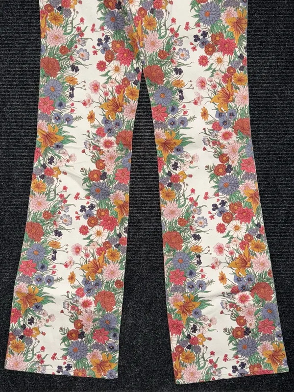 Free People x Wrangler Floral Print High Rise Bootcut Jeans 26 x 34 Western Boho - Image 7