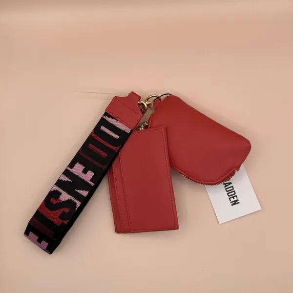 Steve Madden Barisa Red Pouch‎ with Wristlet Card Holder Set New - Image 6