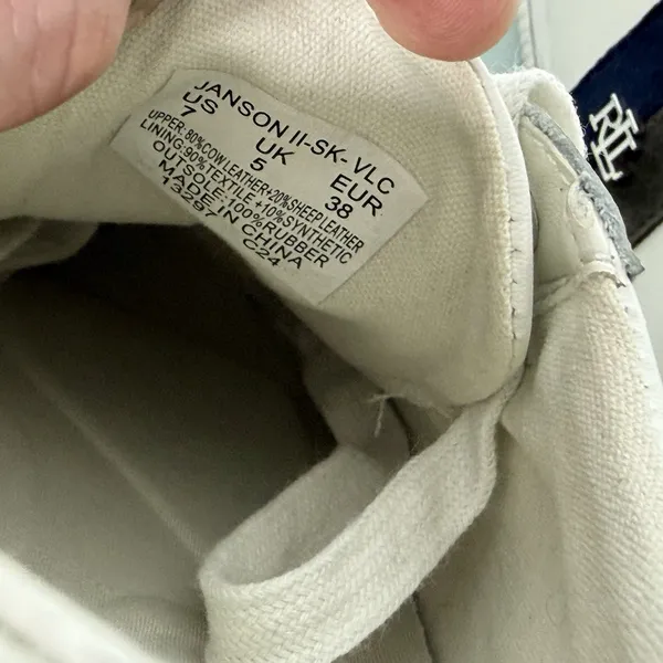 Lauren Ralph Lauren Size-7 Women's Janson Sneakers Leather‎ Snow White - Image 5