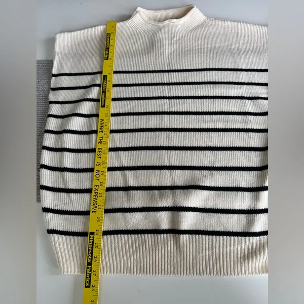 She + Sky Ivory Black Striped Run the Course Sleeveless Knit Top Size 1X NWT - Image 8