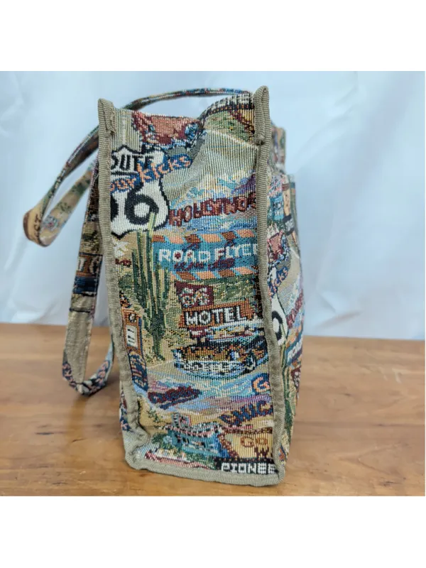 American Vintage Vintage Route 66 Tapestry Tote Bag - Image 3