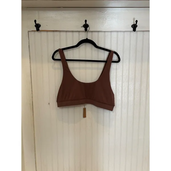 SKIMS Cotton Rib Tank Bralette‎ Brown Size 3XL - Image 4