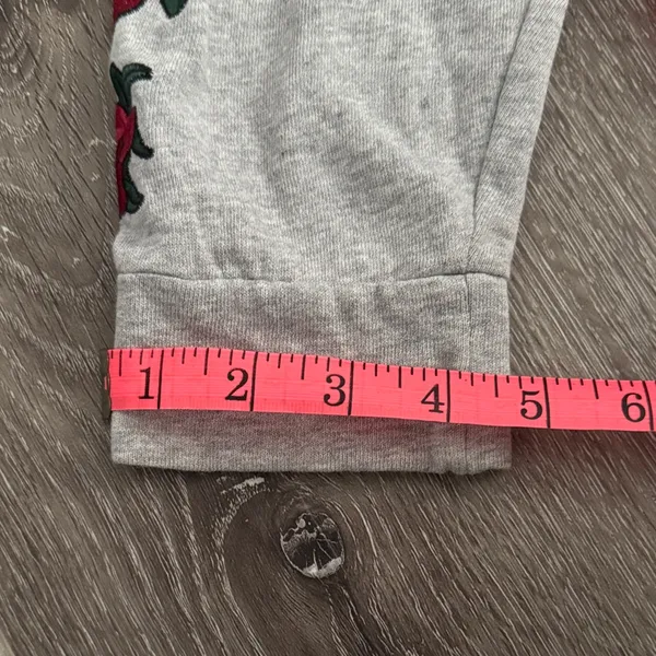 Pac Sun (LA Hearts) Cropped Grey Hoodie (XS) - Image 6